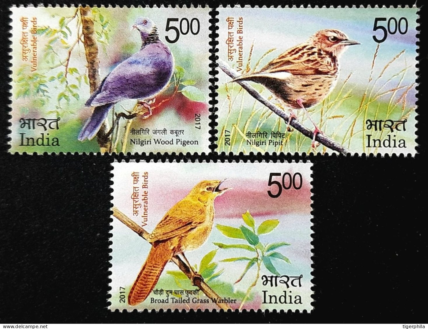 INDIA 2017 Vulnerable Birds COMPLETE SET MNH - Unused Stamps