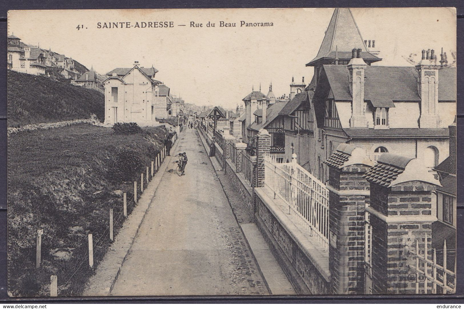 CP Sainte Adresse Affr. 5c Semeuve Verte Càd LE HAVRE /21-8-1915 Pour Réfugiés Belges à LA-RIVIERE-ST-SAUVEUR Calvados - Belgische Armee