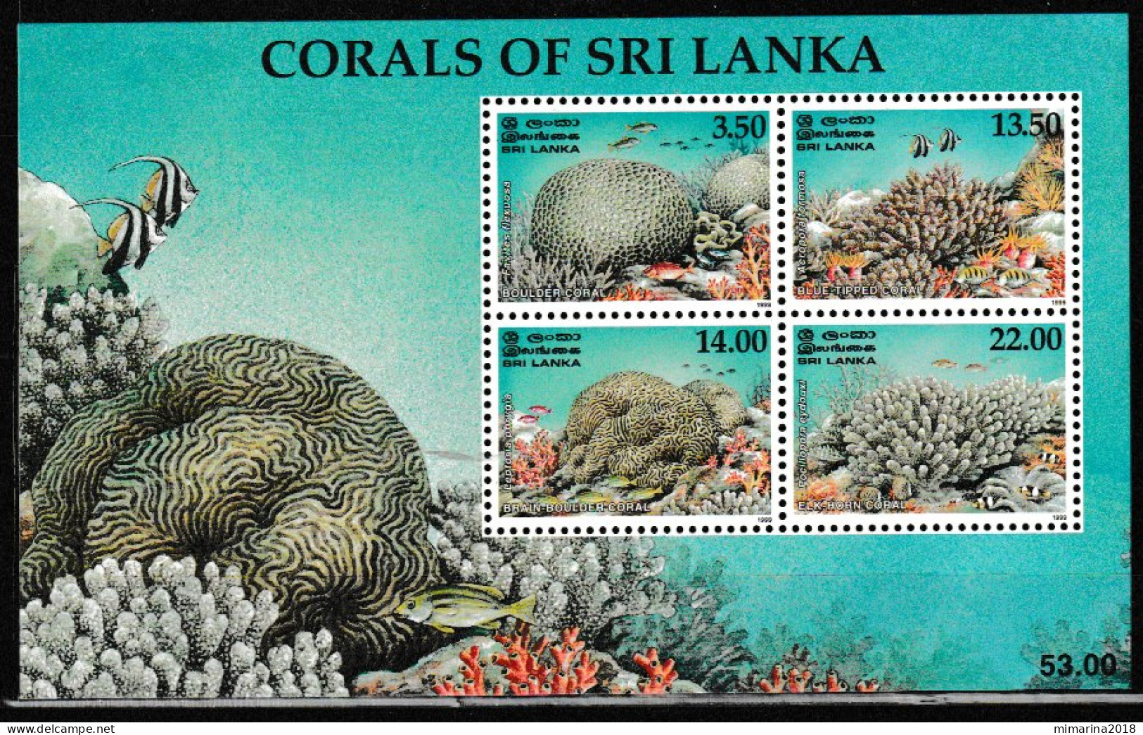 SRI LANKA  2000  MNH  "CORALS" - Marine Life