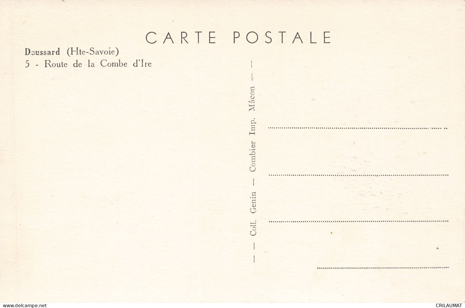 74-DOUSSARD ROUTE DE LA COMBE D IRE-N°T5286-D/0173 - Doussard