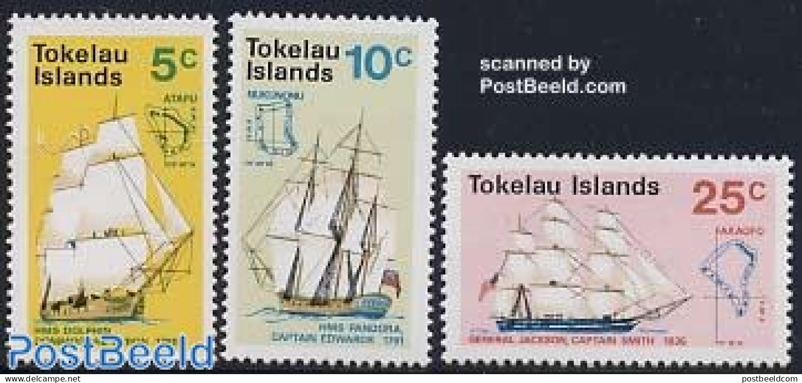 Tokelau Islands 1970 Discovery 3v, Mint NH, Transport - Various - Ships And Boats - Maps - Schiffe