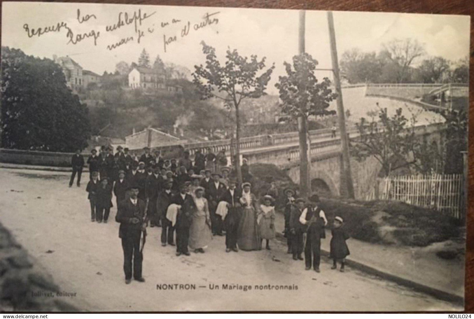 Cpa, écrite En 1908, 24 Dordogne, NONTRON Un Mariage Nontronnais, Animée, éd Jollivet - Nontron