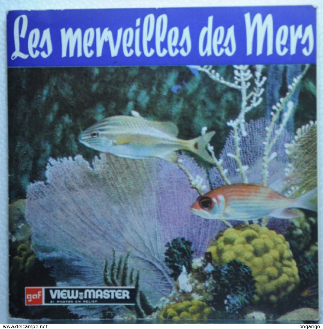 VIEW MASTER  ;  B 612-F    LES MERVEILLES DES MERS   :  LIVRET DE 3 DISQUES - Stereoscopes - Side-by-side Viewers