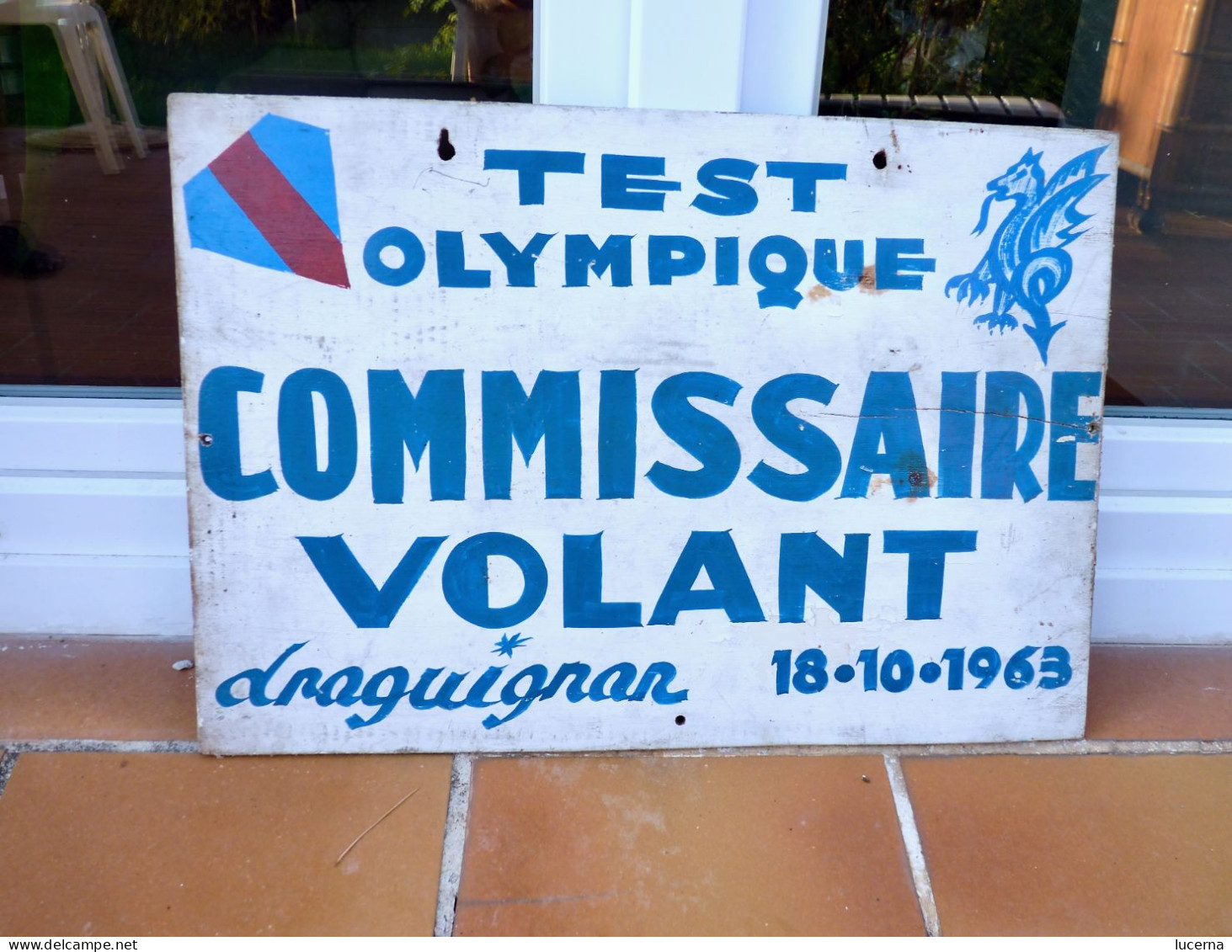 Panneau Test Olympique Commissaire Volant 1963 - Bekleidung, Souvenirs Und Sonstige