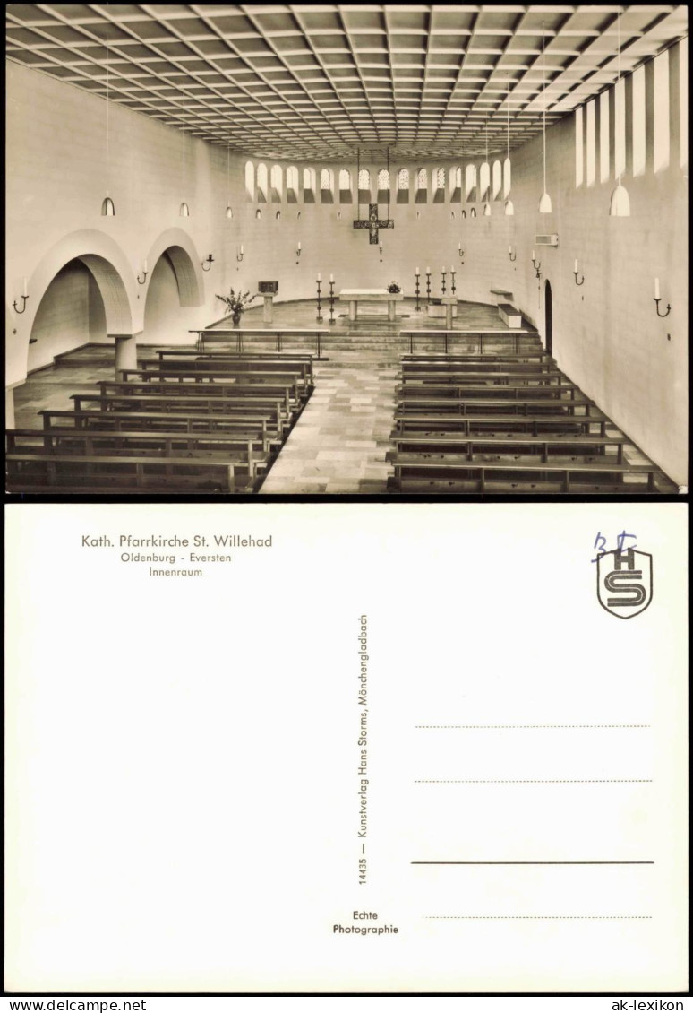 Eversten-Oldenburg Kath. Pfarrkirche St. Willehad Eversten Innenraum 1960 - Oldenburg