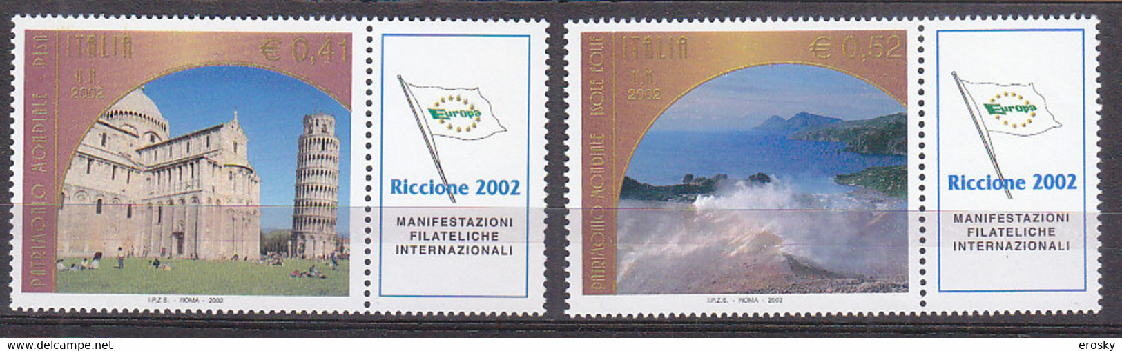 Y1540 - ITALIA Ss N°2645/46 - ITALIE Yv N°2599/600 ** UNESCO - 2001-10: Nieuw/plakker