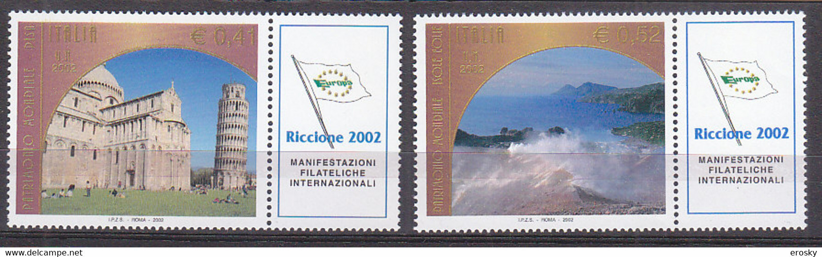 Y1540 - ITALIA Ss N°2645/46 - ITALIE Yv N°2599/600 ** UNESCO - 2001-10:  Nuevos