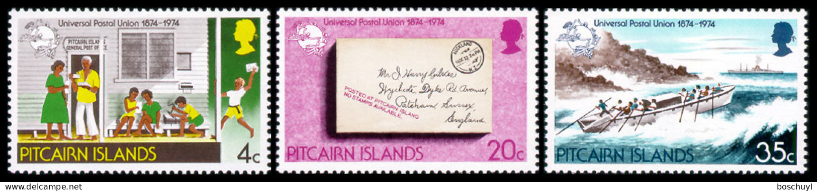 Pitcairn, 1974, UPU, Universal Postal Union, United Nations, MNH, Michel 141-143 - Pitcairn
