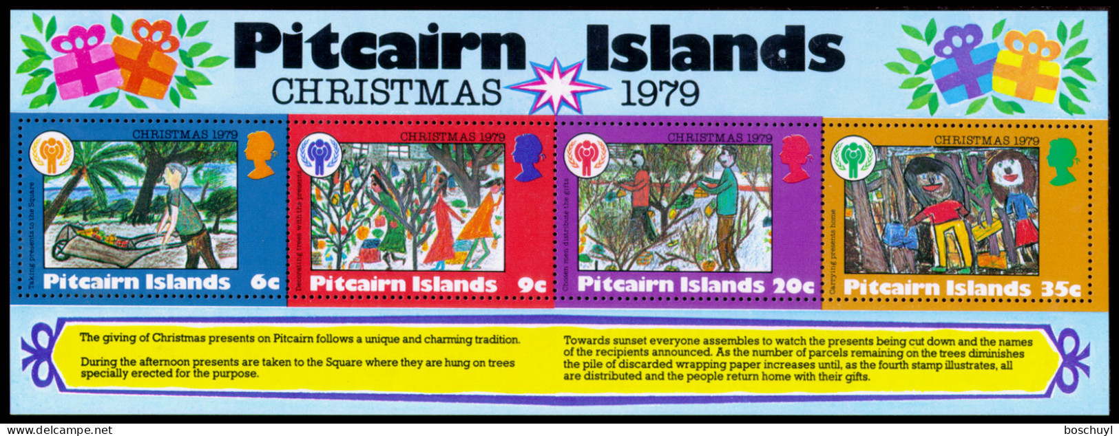 Pitcairn, 1979, International Year Of The Child, IYC, United Nations, Drawings,, MNH, Michel Block 5 - Pitcairn