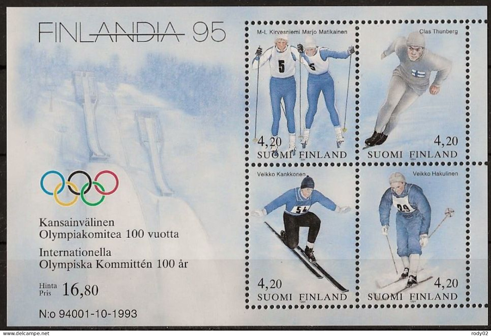 FINLANDE - SPORTS OLYMPIQUES D'HIVER - BF 11 - NEUF** MNH - Skiing