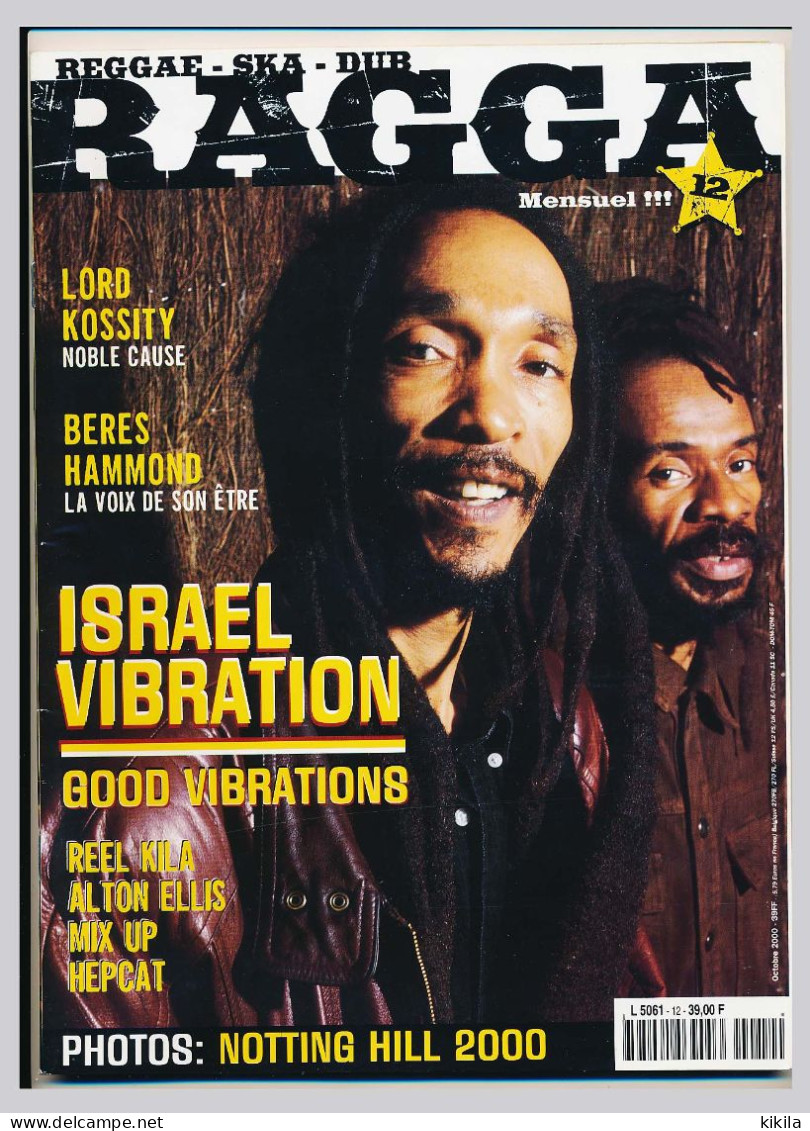 Revue RAGGA 12 N° 12 Reggae - Ska - Dub - Lord Kossity  Beres Hammond  Israel Vibration  Notting Hill 2000  Reel Kila* - Musica