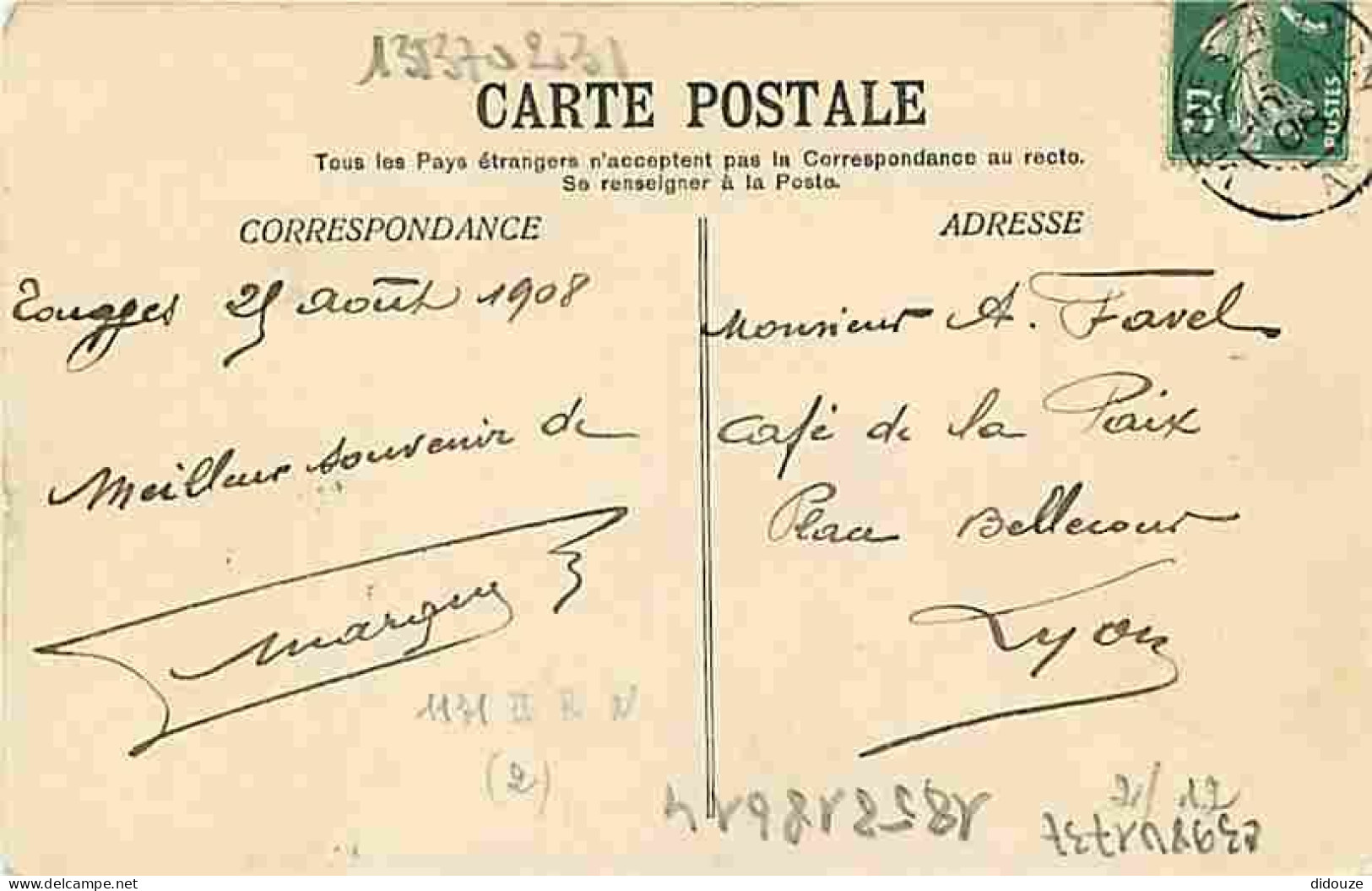 38 - Mens - Vue Générale - Oblitération Ronde De 1908 - Etat Pli Visible - Correspondance - CPA - Voir Scans Recto-Verso - Mens