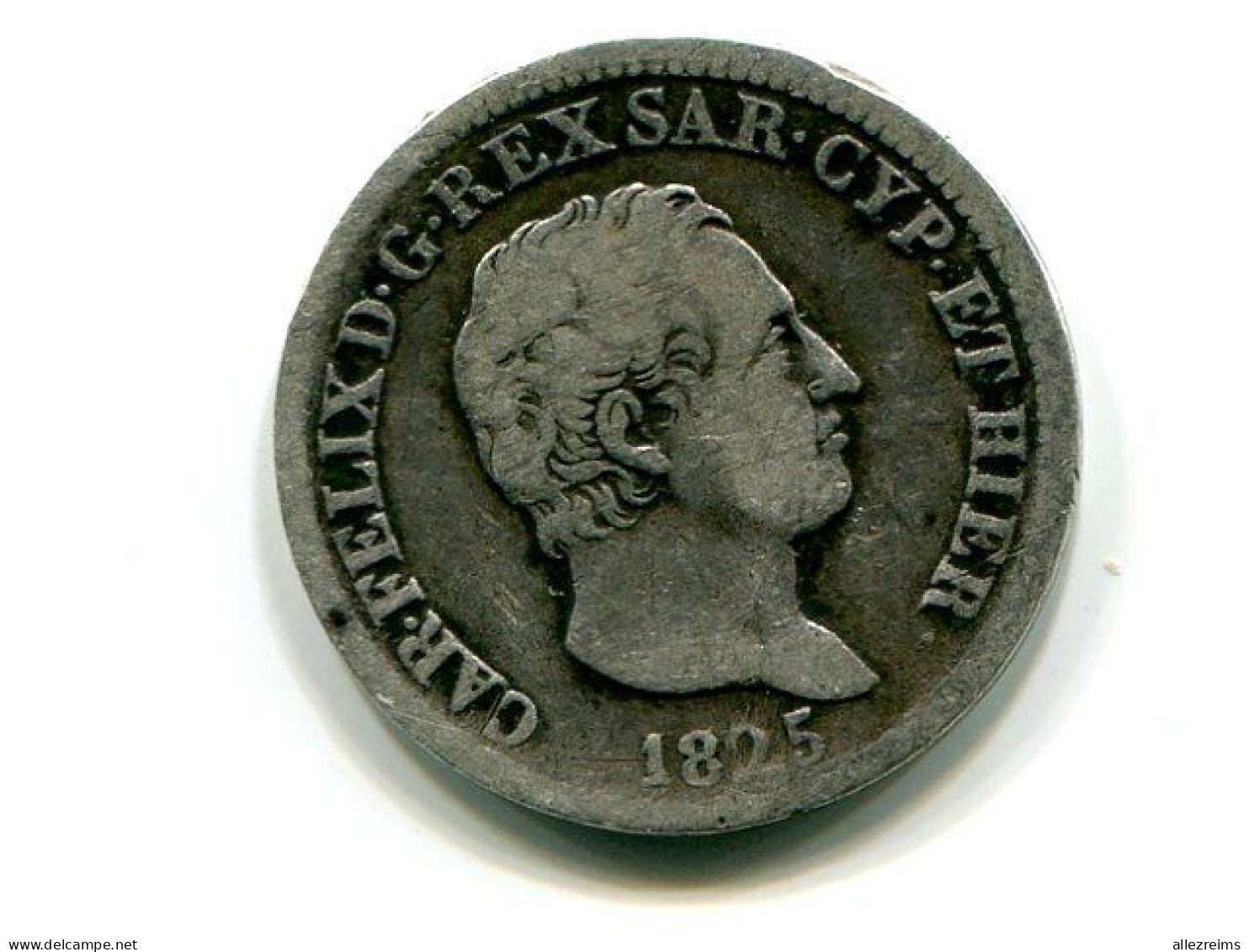 Italie : Pièce De 50 C Sardinia  1825 - Andere & Zonder Classificatie