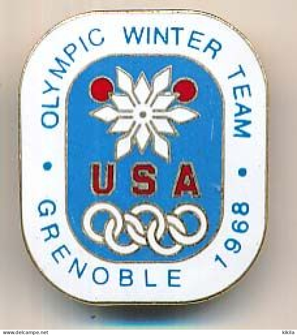 Pin's 32 X 40 Mm USA Olympic Winter Team X° Jeux Olympiques D'Hiver De Grenoble 1968 - Juegos Olímpicos