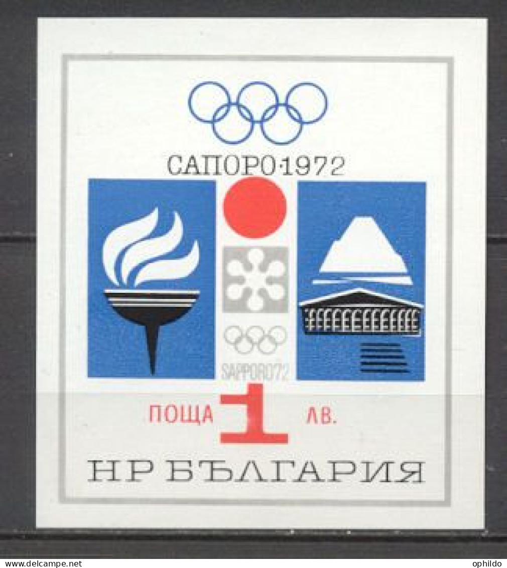 Bulgarie    BF  35    * *      TB   Sport  JO Sapporo  1972 - Blocs-feuillets
