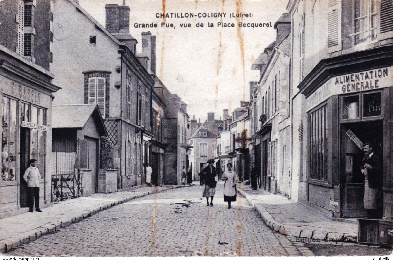 45 - CHATILLON COLIGNY - Grande Rue Vue De La Place Becquerel - Chatillon Coligny