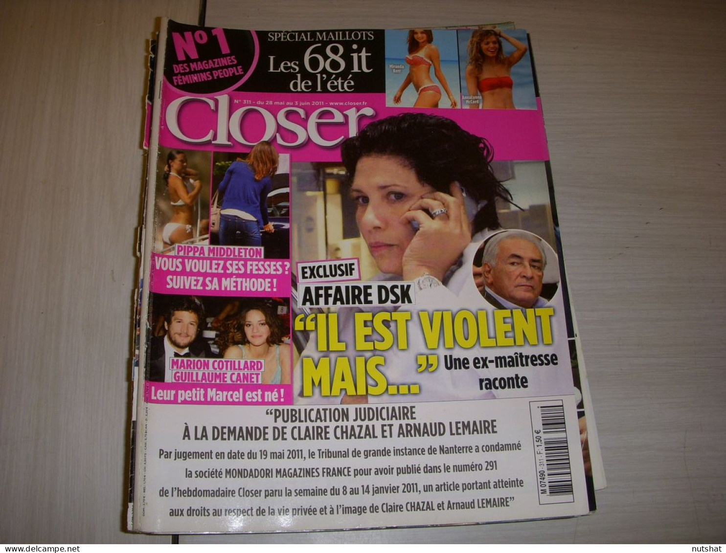 CLOSER 311 28.05.2011 AFFAIRE DSK Marion COTILLARD Guillaume CANET HANOUNA SMAIN - People