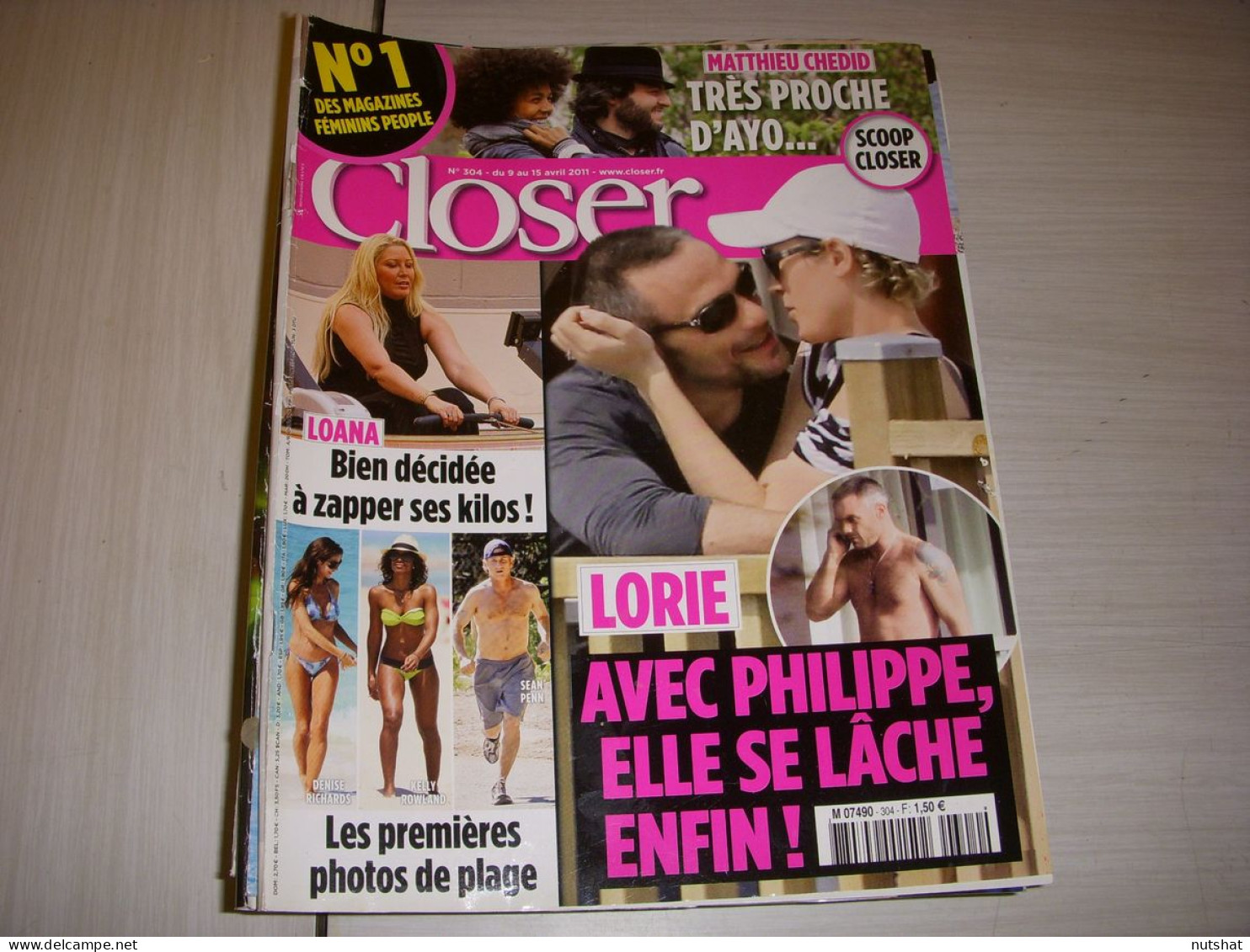 CLOSER 304 09.03.2011 LOANA Matthieu CHEDID LORIE MADONNA Sean PENN Brad PITT - People