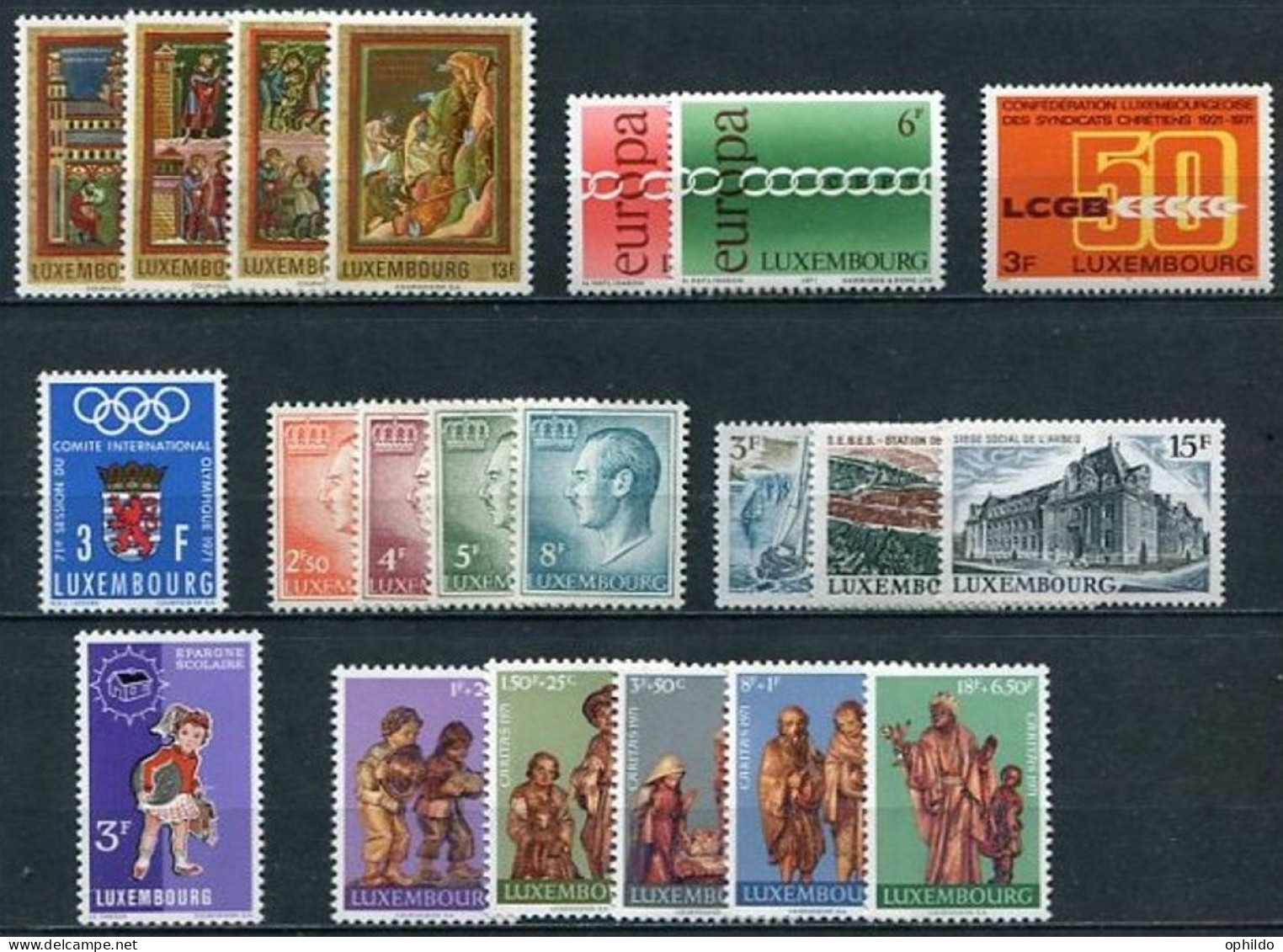 Luxembourg   Années Complètes 1970 à 1979  * *  TB  Selon Yvert  - Annate Complete