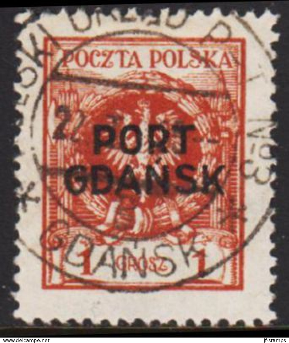 1925. DANZIG. Polnische Post Im Hafen Von Danzig (port Gdansk). PORT GDANSK On 1 GR. LUXUS Canc... (MICHEL 1) - JF544085 - Port Gdansk