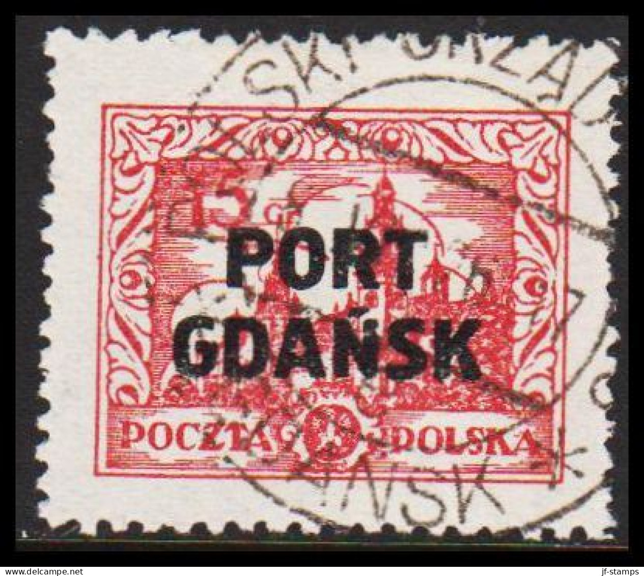 1926. DANZIG. Polnische Post Im Hafen Von Danzig (port Gdansk). PORT GDANSK Overprint 8,1 Mm O... (MICHEL 14) - JF544096 - Port Gdansk