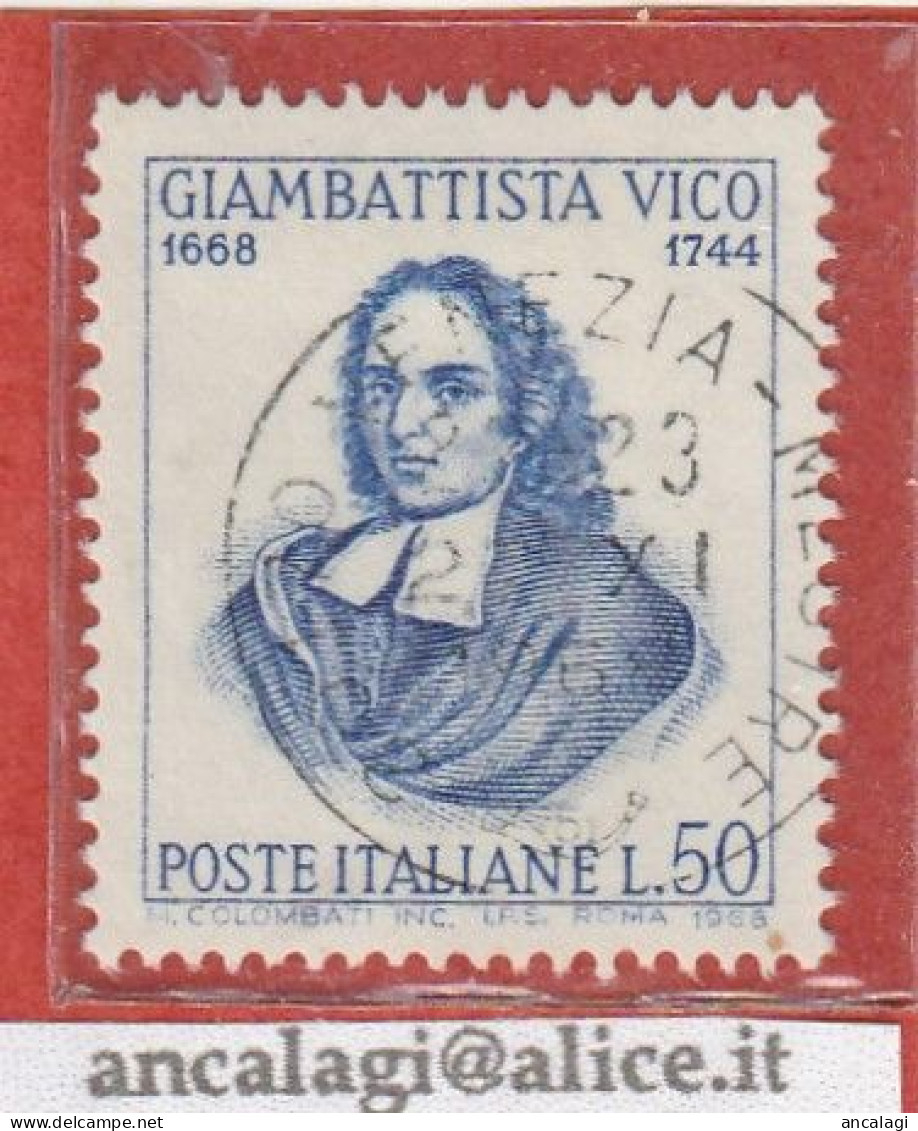 USATI ITALIA 1968 - Ref.0237B "GIAMBATTISTA VICO" 1 Val. - - 1961-70: Oblitérés