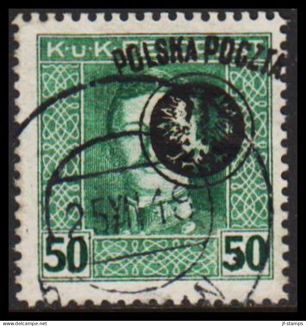 1918. POLSKA. POLSKA POCZTA / K UND K FELDPOST 50 H. Luxus Cancel 25.XII 18. (Michel 27) - JF544109 - Used Stamps