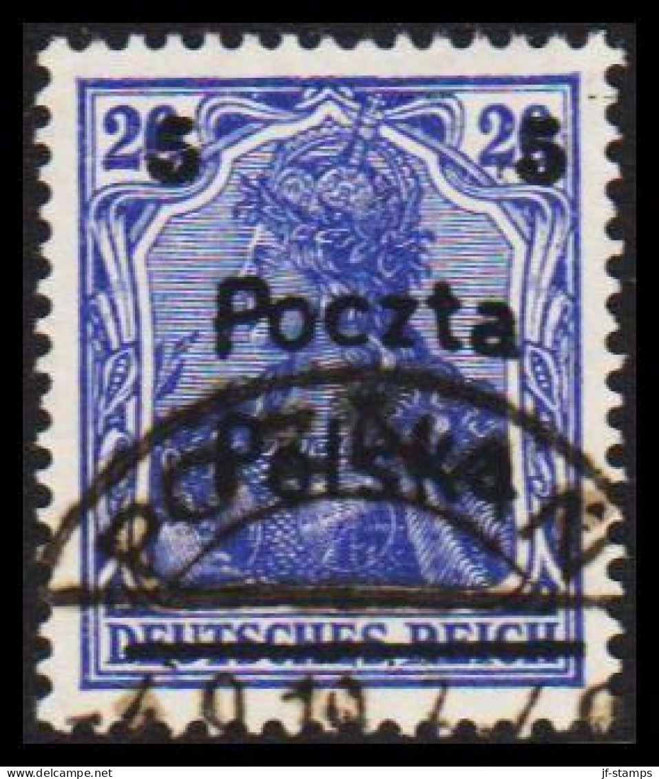 1919. POLSKA. Poczta Polska  5 5 Surcharge On 20 Pf. Germania Luxus Cancelled POZNAN 4.9.19. (Michel 132) - JF544114 - Used Stamps