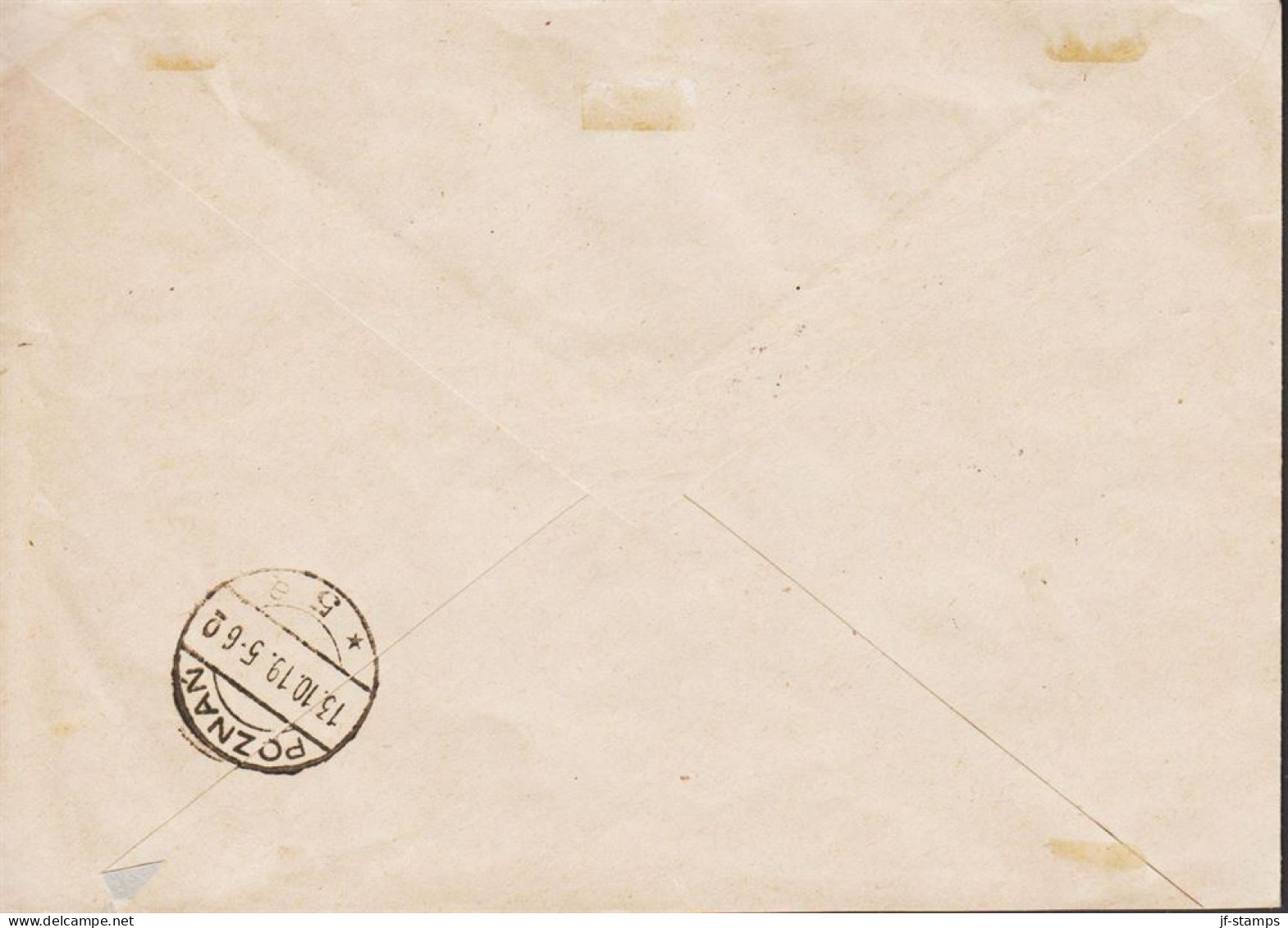 1919. POLSKA. Poczta Polska  Surcharge On Germania In Complete Set On Registered Envelope... (Michel 130-134) - JF544126 - Used Stamps