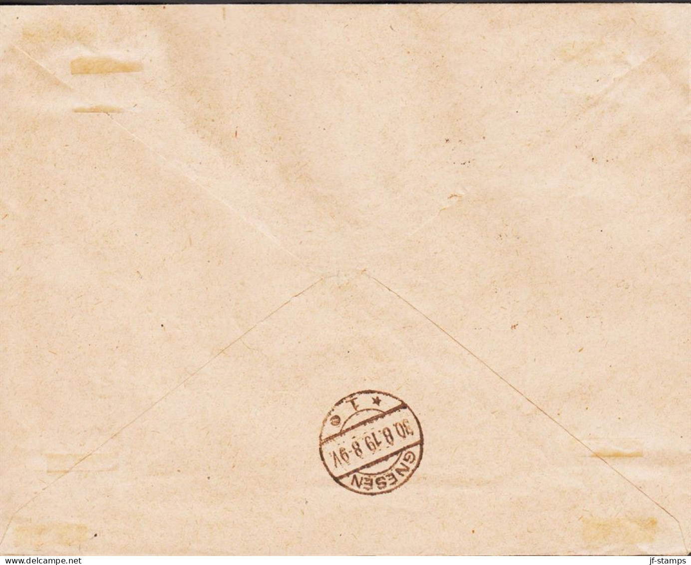 1919. POLSKA. Poczta Polska  Surcharge On Germania With 5 Stamps On Registered Envelope T... (Michel 131-134) - JF544127 - Gebraucht