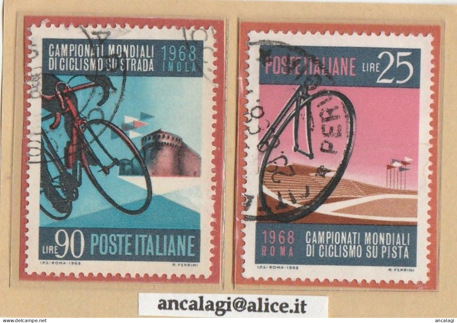 USATI ITALIA 1968 - Ref.0238 "MONDIALI DI CICLISMO" Serie Di 2 Val. - - 1961-70: Oblitérés