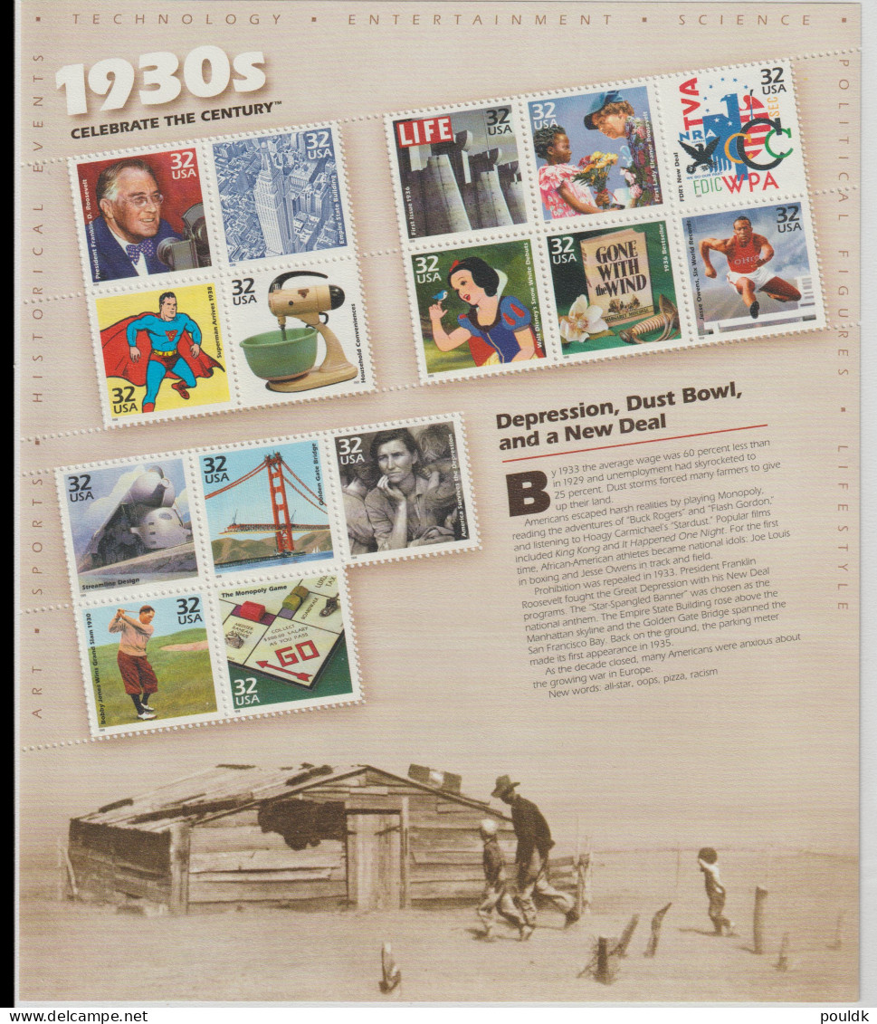 USA 1998 1930s Celebrate The Centenary Souvenir Sheet MNH/**. Postal Weight 0,09 Kg. Please Read Sales Conditions - Blocchi & Foglietti