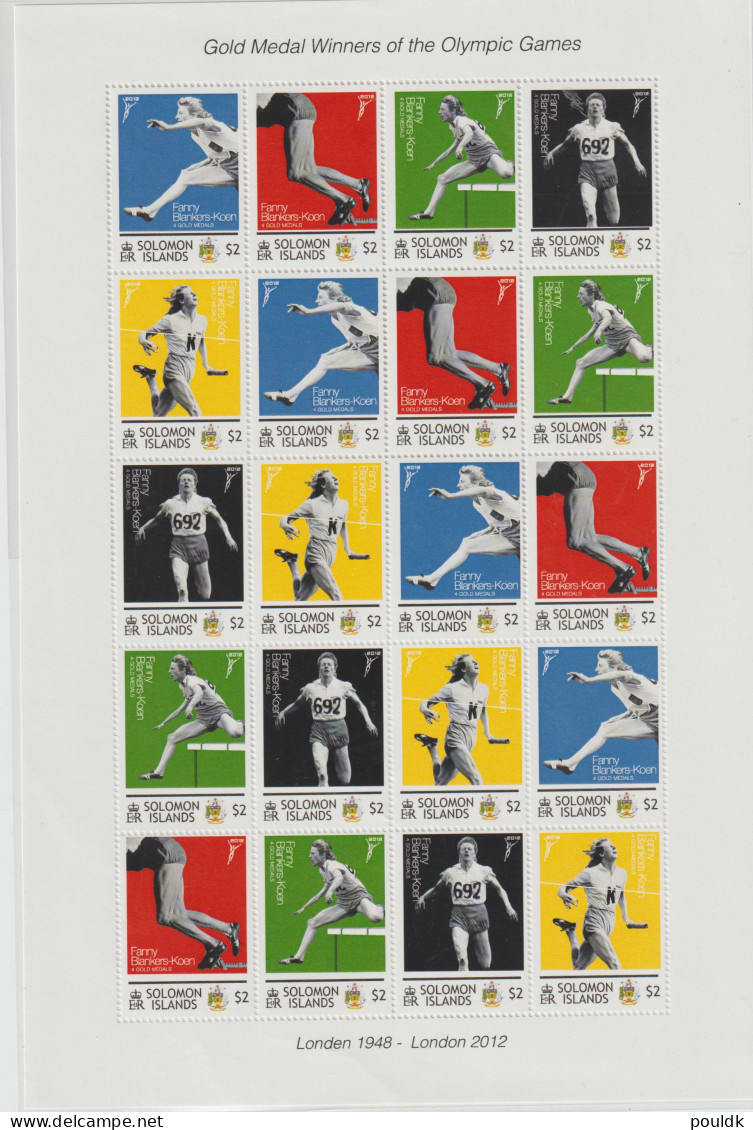 Solomon Islands 2012 Gold Medal Winners Olympic Games Souvenir Sheet MNH/**. Postal Weight 0,09 Kg. Please Read Sale - Estate 2012: London