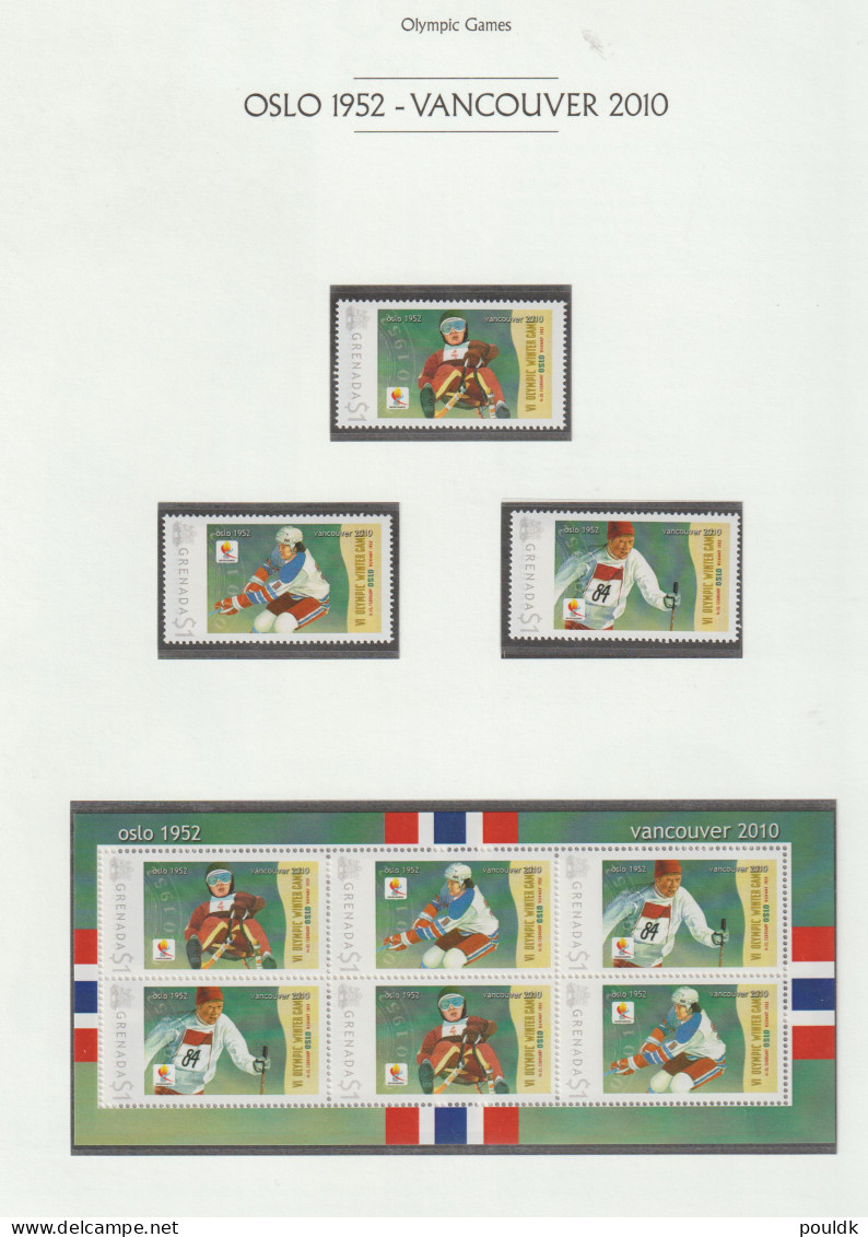 Grenada 2010 Olympic Games In Vancouver, Commerating Oslo 1952 Souvenir Sheet Set MNH/**. Postal Weight 0,09 Kg - Hiver 2010: Vancouver