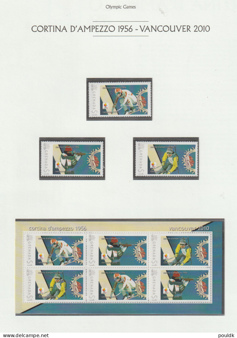 Grenada 2010 Olympic Games In Vancouver, Commerating Cortina D'Ampezzo 1956 Souvenir Sheet Set MNH/** - Winter 2010: Vancouver