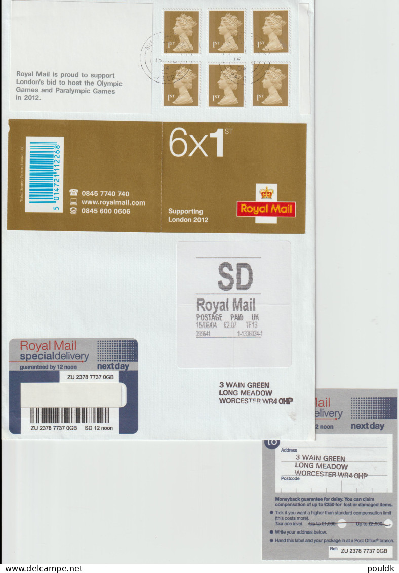 Great Britain FDC 2004 Barcode Booklet Supporting London 2012 + ATM Postage Paid. Postal Weight 0,09 Kg - Sommer 2012: London