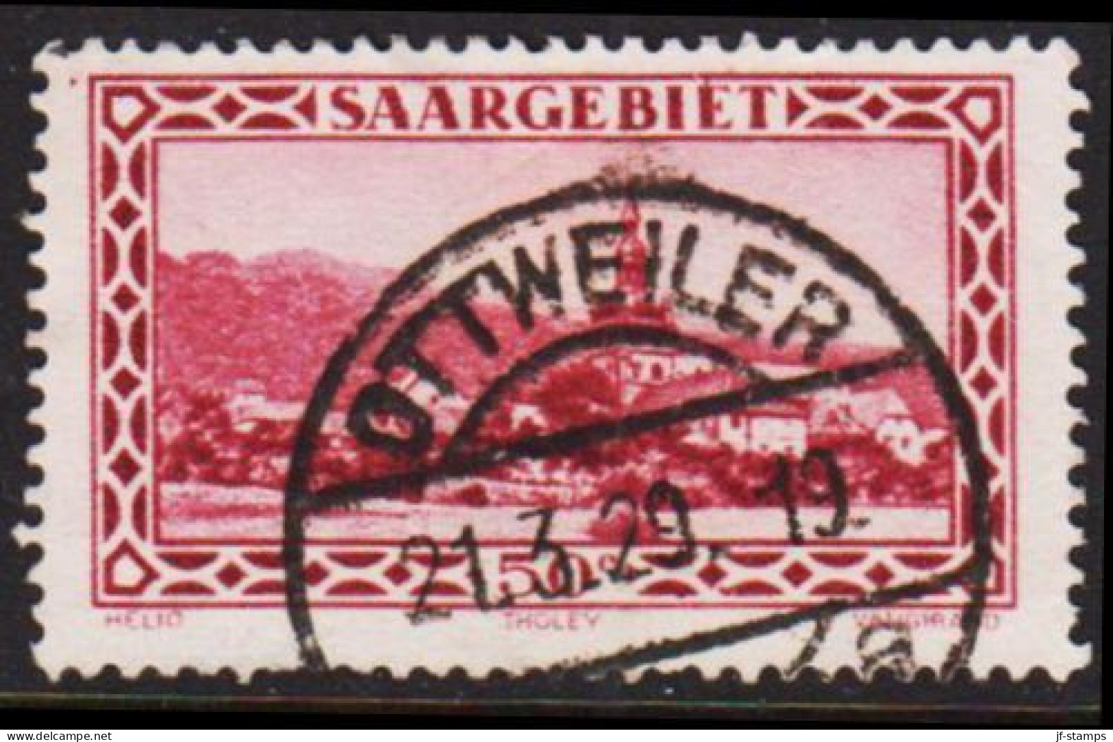 1926. SAARGEBIET. 50 C. Abtei Tholey With Luxus Cancel OTTWEILER 21.3.29.  (MICHEL 114) - JF544147 - Oblitérés