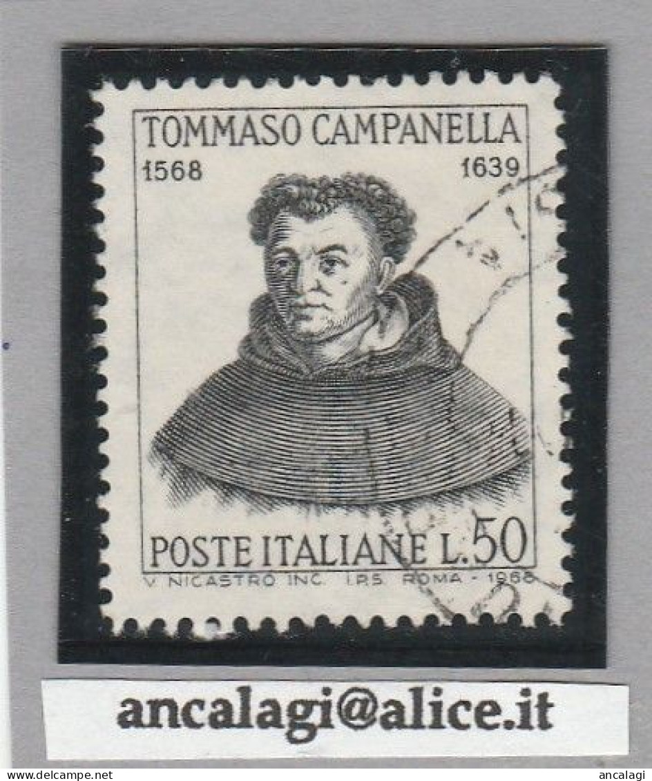 USATI ITALIA 1968 - Ref.0239A "TOMMASO CAMPANELLA" 1 Val. - - 1961-70: Oblitérés