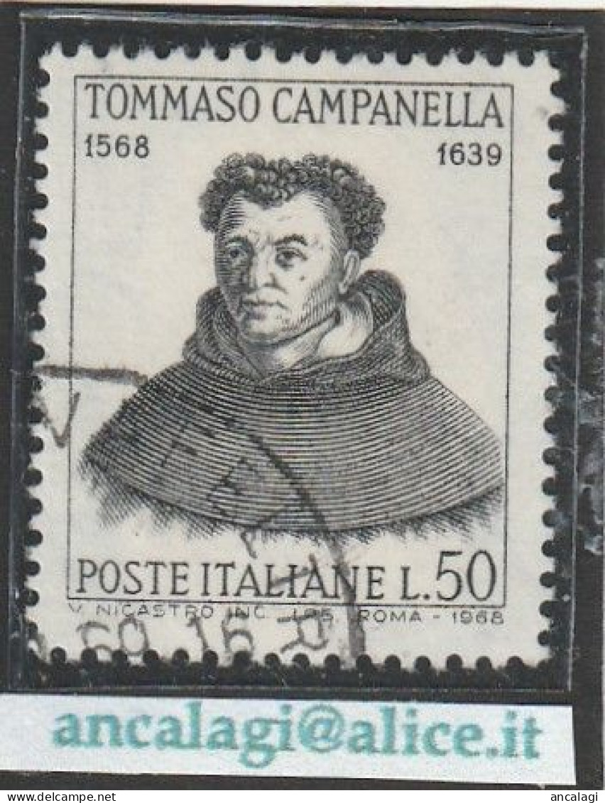 USATI ITALIA 1968 - Ref.0239B "TOMMASO CAMPANELLA" 1 Val. - - 1961-70: Oblitérés