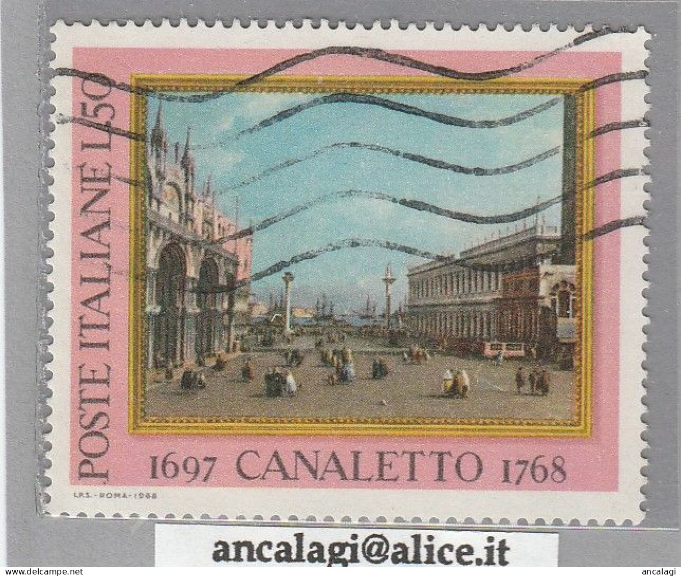 USATI ITALIA 1968 - Ref.0240A "CANALETTO" 1 Val. - - 1961-70: Oblitérés