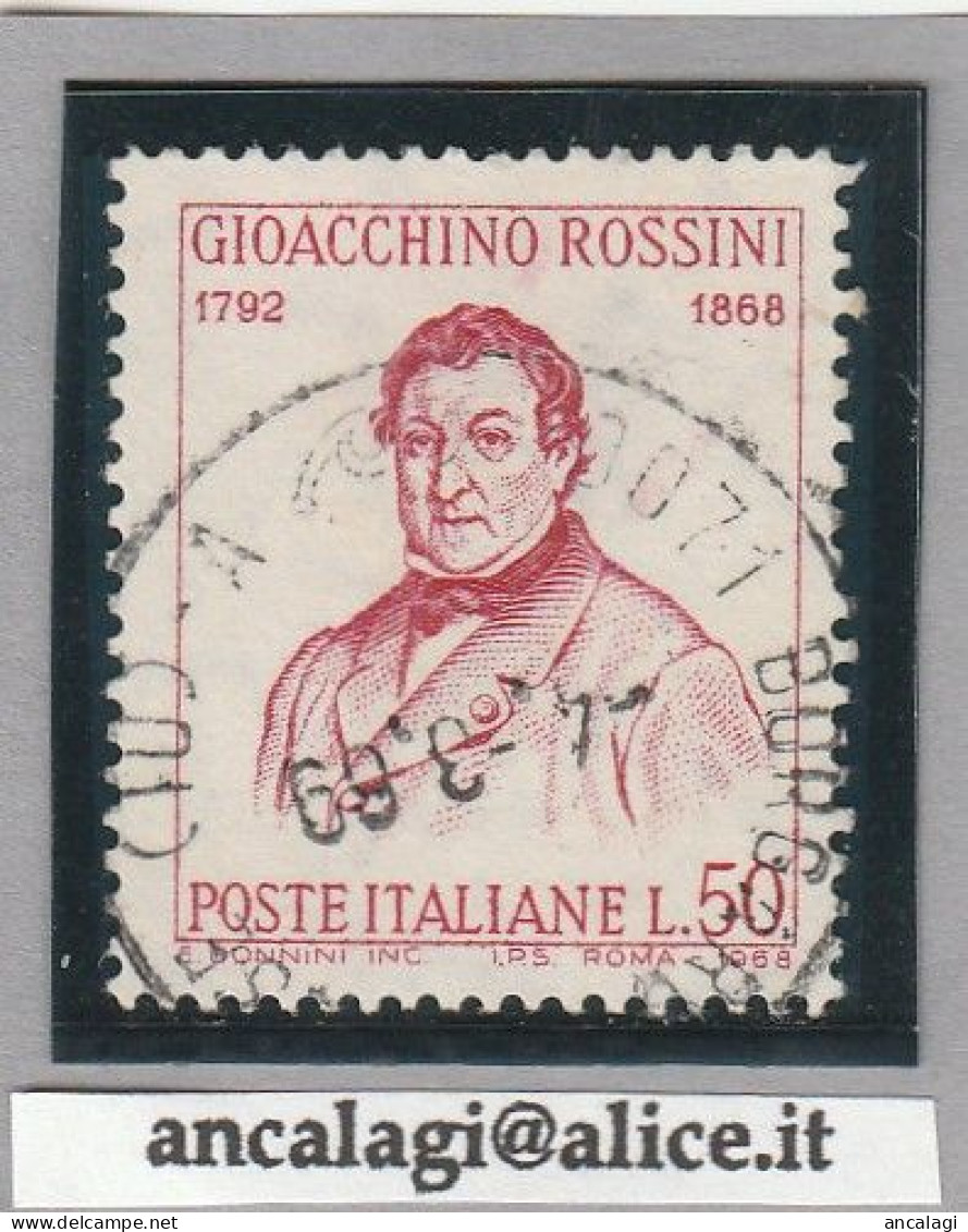 USATI ITALIA 1968 - Ref.0241 "GIOACCHINO ROSSINI" 1 Val. - - 1961-70: Afgestempeld