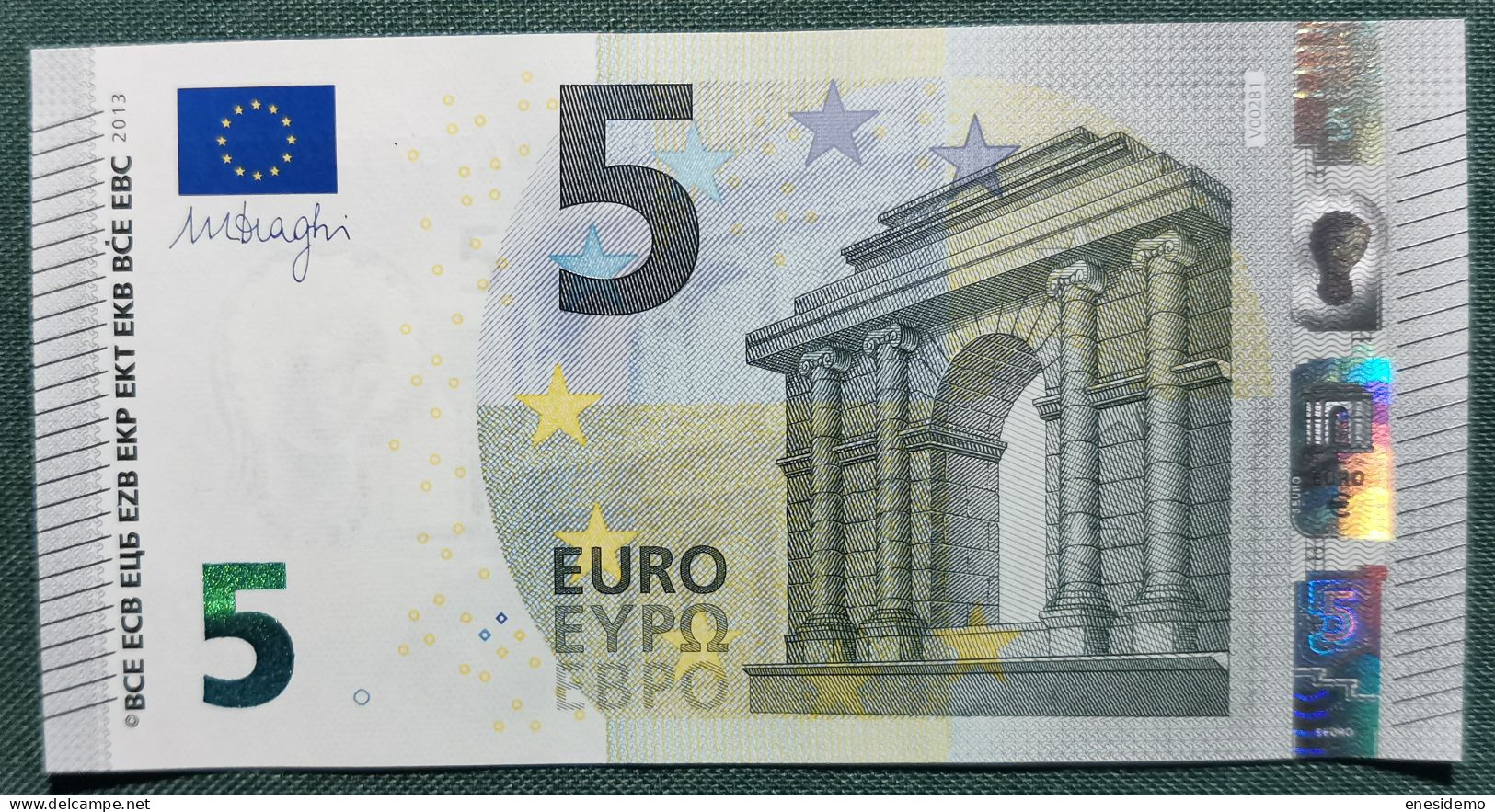 5 EURO SPAIN 2013 DRAGHI V002B1 VA SC FDS UNCIRCULATED  PERFECT - 5 Euro