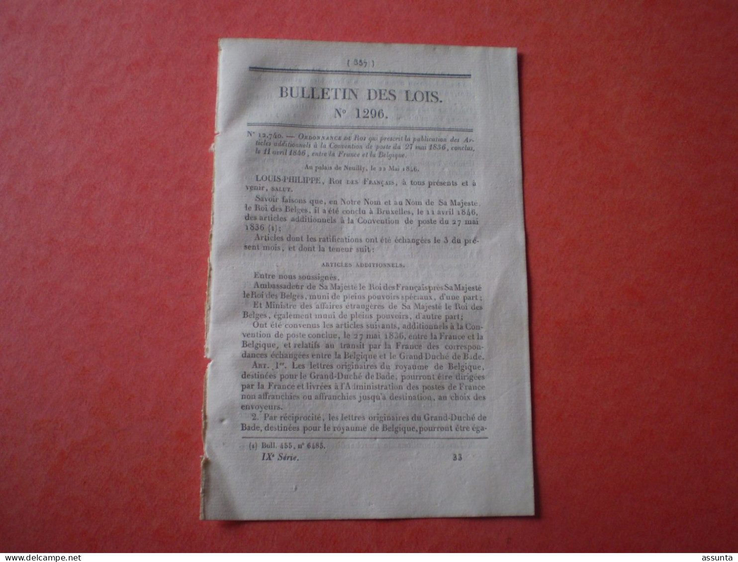 Convention De Poste France,Belgique. Retraite Douanes En Guyane.Pont En Bois à Magnicourt (Aube) Avec Tarifs De Passage - Décrets & Lois