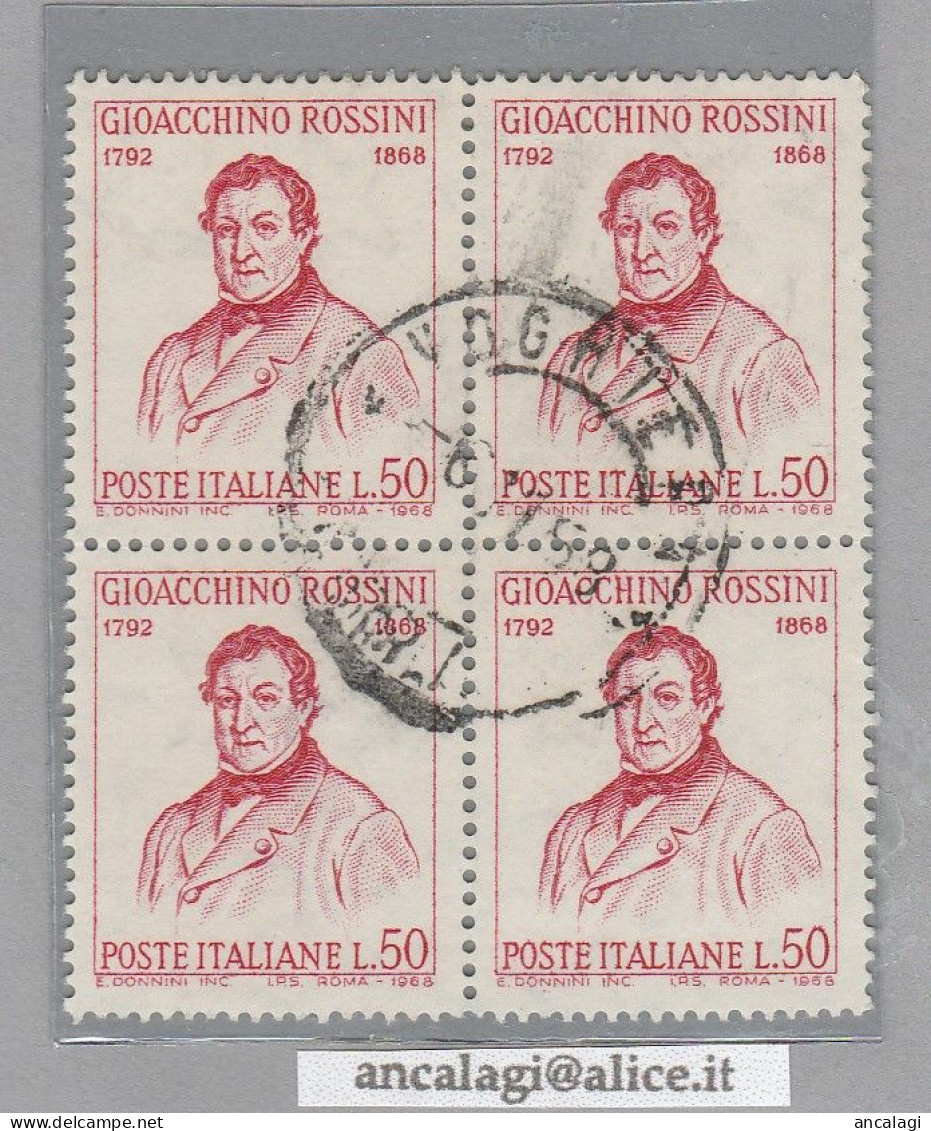 USATI ITALIA 1968 - Ref.0241B "GIOACCHINO ROSSINI" 1 Val. In Quartina - - 1961-70: Used
