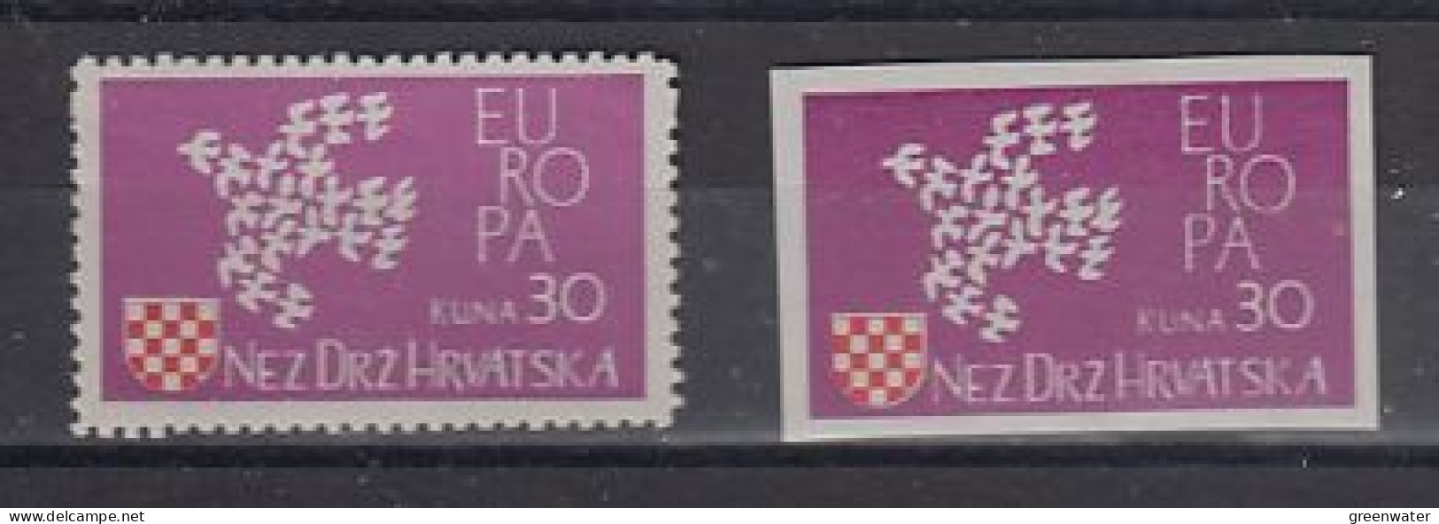 Europa 1961 Croatia Exile 1v Perforated + IMPERFORATED ** Mnh (59231) - 1961