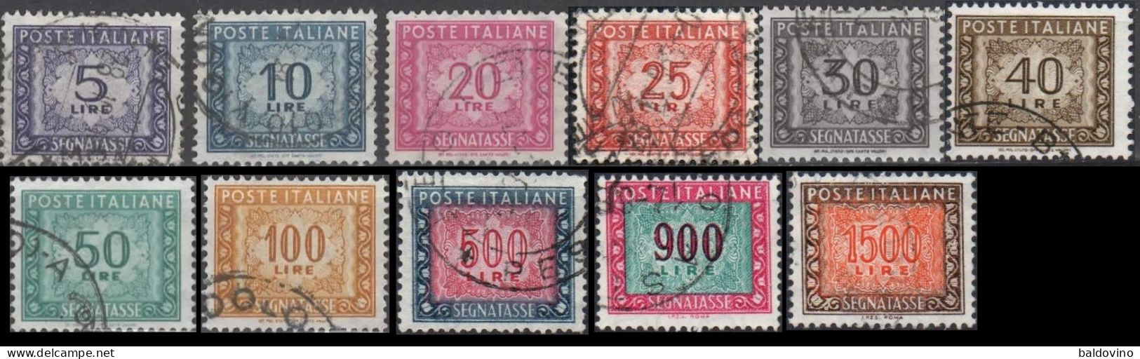 Italia 1955/1991 Segnatasse Fil. Stelle 11 Valori - Postage Due