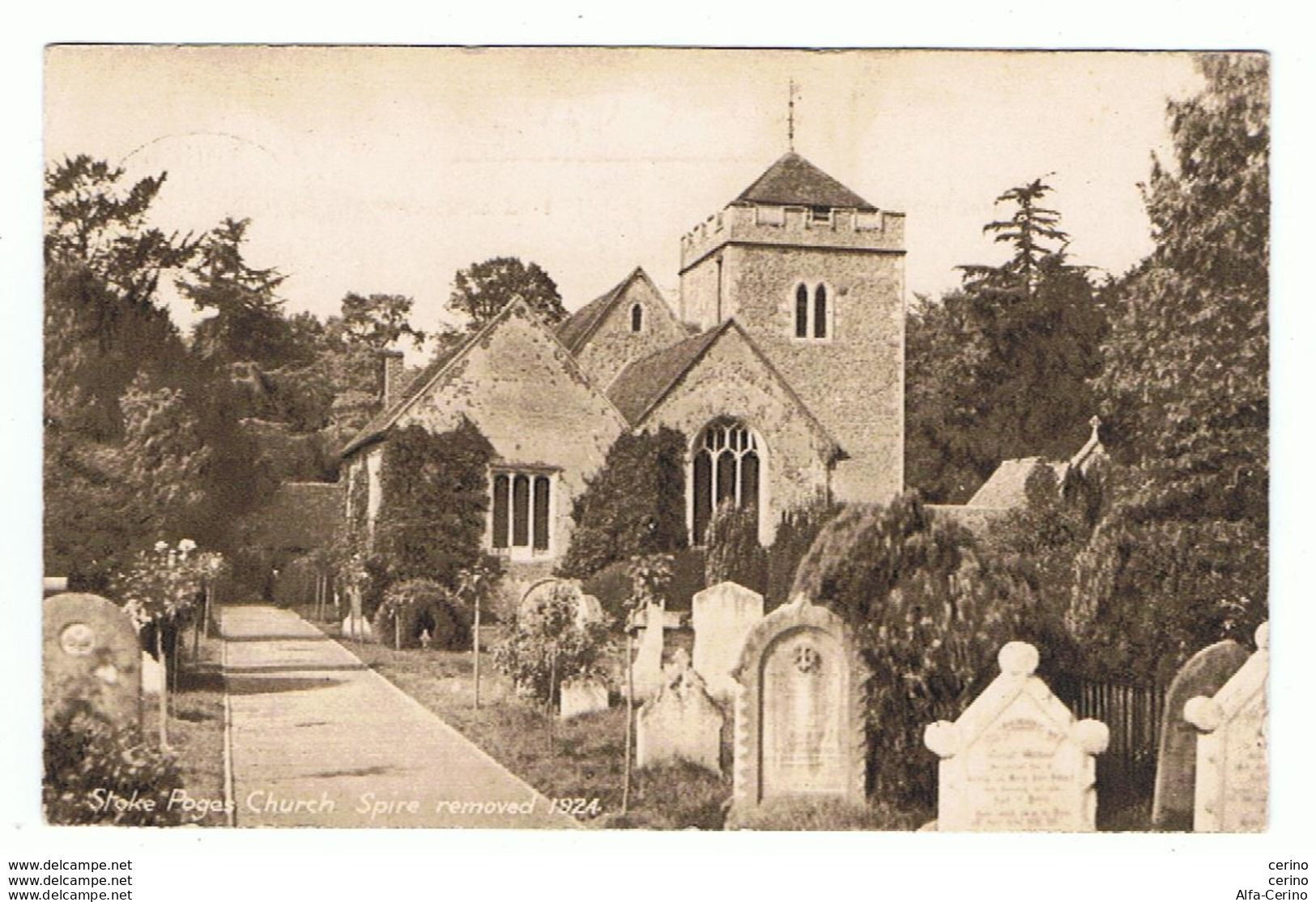 STOKE:  POGES  CHURCH  -  SPIRE  REMOVED  1924  -  FP - Stoke-on-Trent