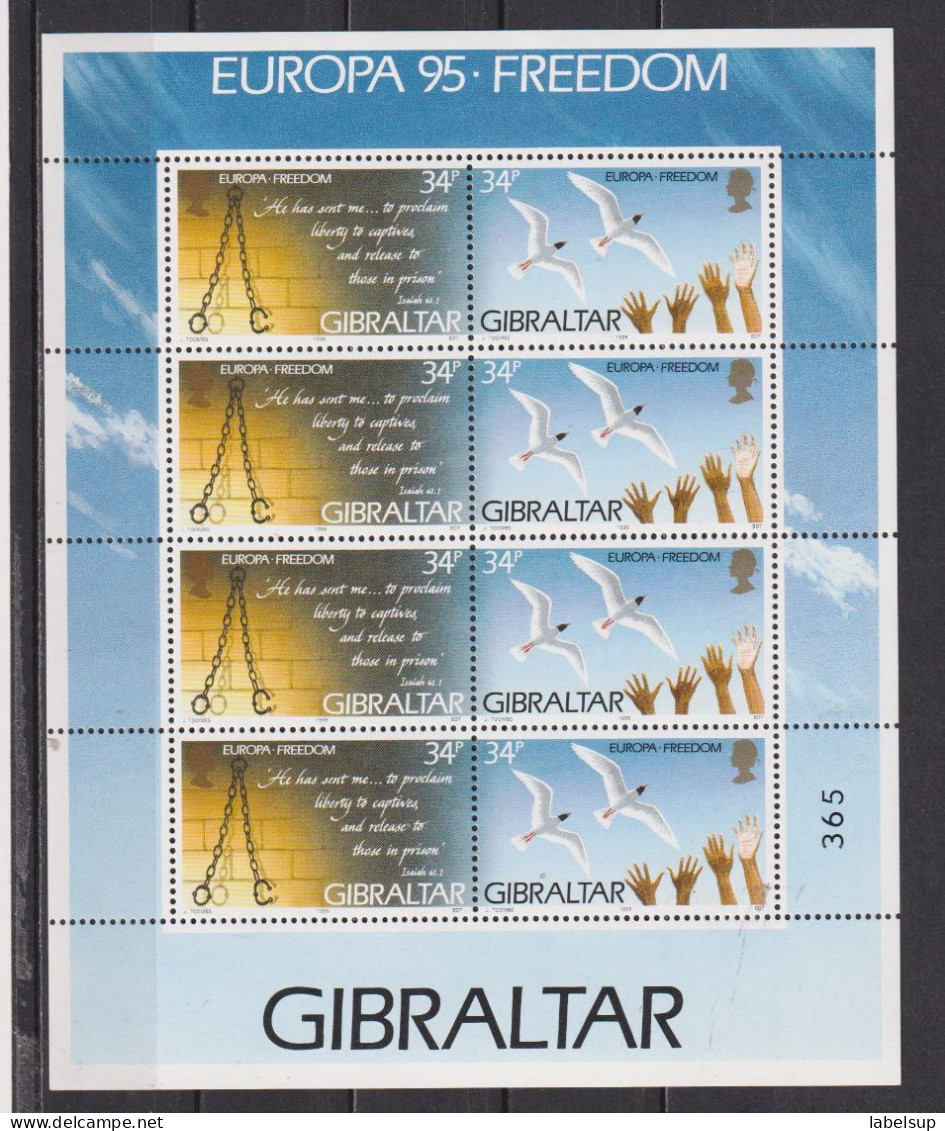 Bloc Neuf** De Gibraltar De 1995 YT 720 Et 721 MI 712 713 MNH Numéroté - Gibilterra