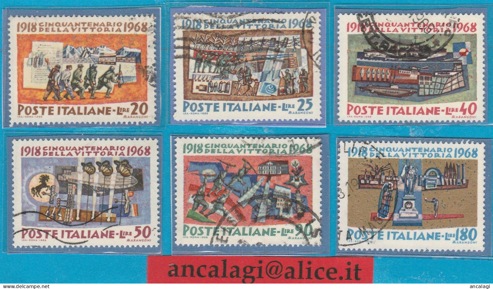 USATI ITALIA 1968 - Ref.0242G "CENTENARIO DELLA VITTORIA" Serie Di 6 Val. - - 1961-70: Afgestempeld