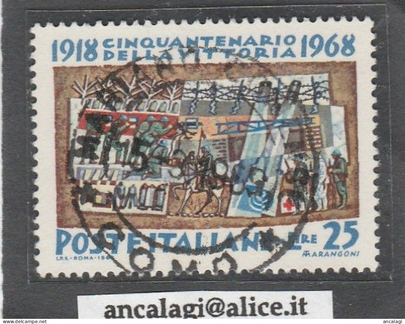 USATI ITALIA 1968 - Ref.0242 "CENTENARIO DELLA VITTORIA" 1 Val. - - 1961-70: Afgestempeld
